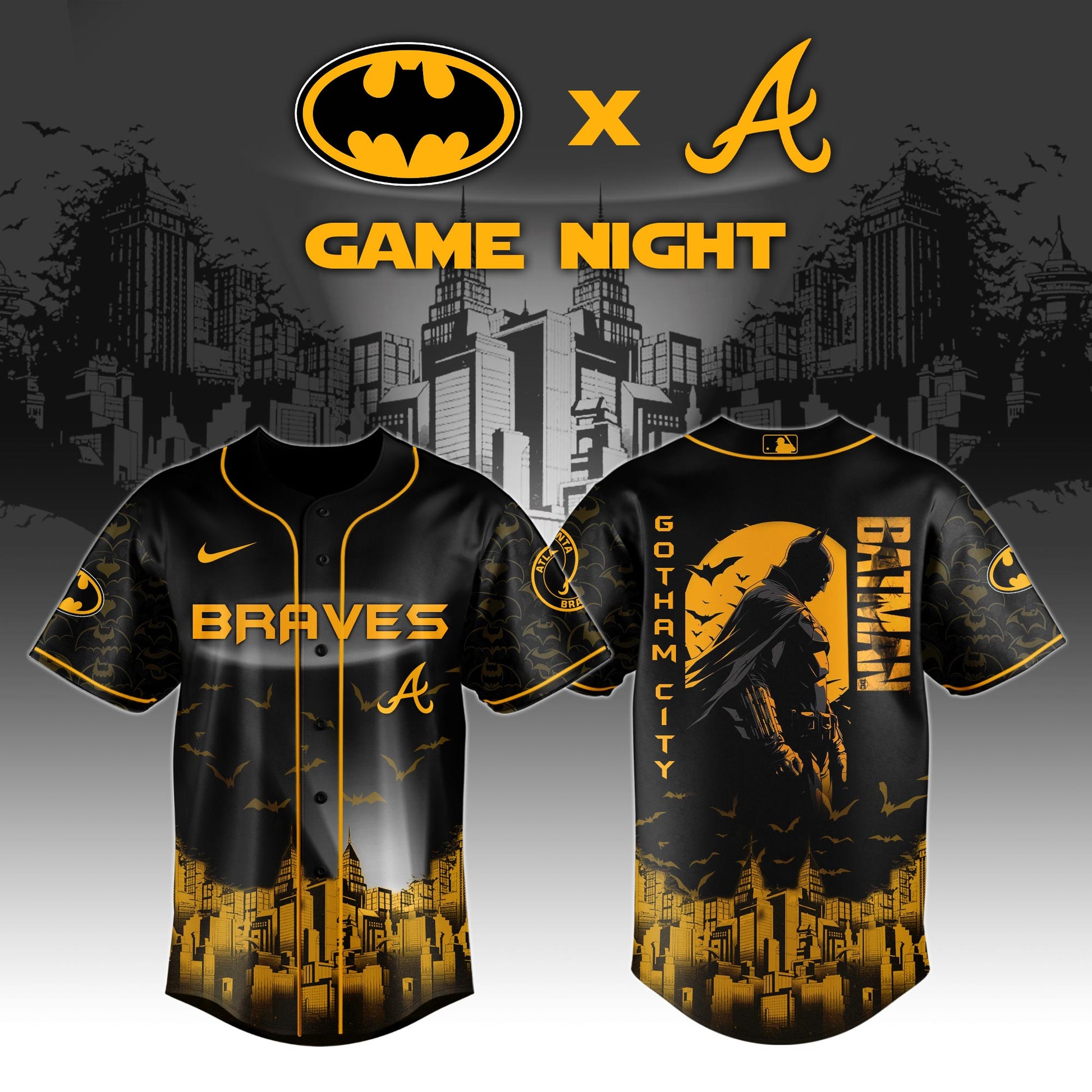 Atlanta Braves x DC Batman Game Night Special Edition Jersey