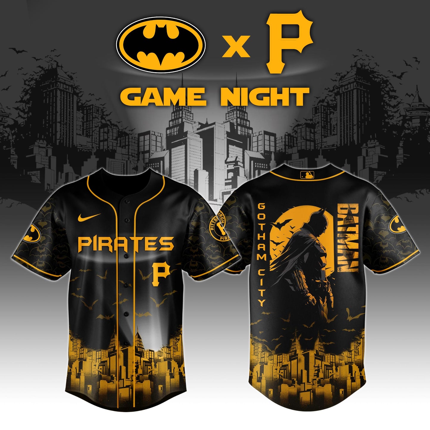 Pittsburgh Pirates x DC Batman Game Night Special Edition Jersey
