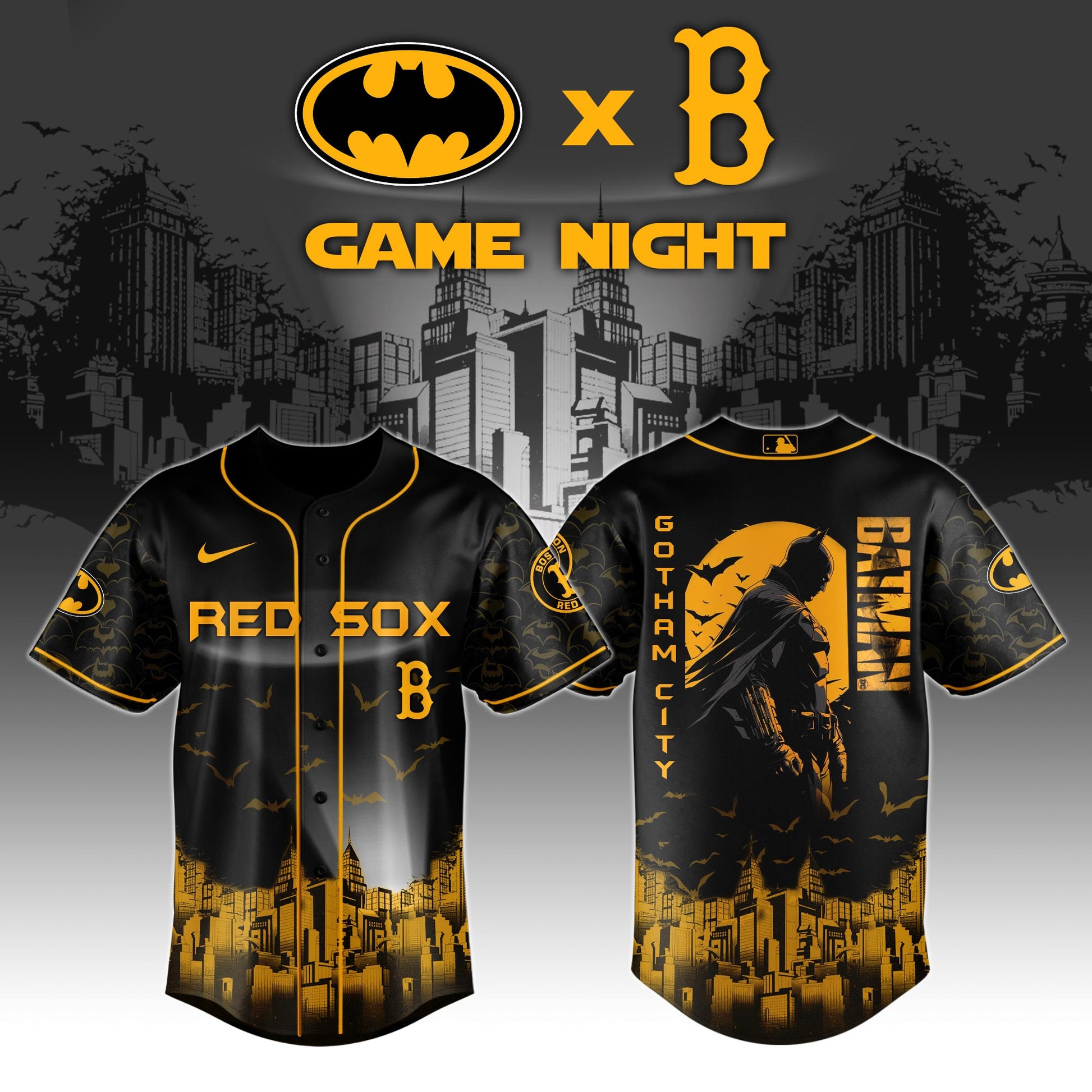 .Boston Red Sox x DC Batman Game Night Special Edition Jersey