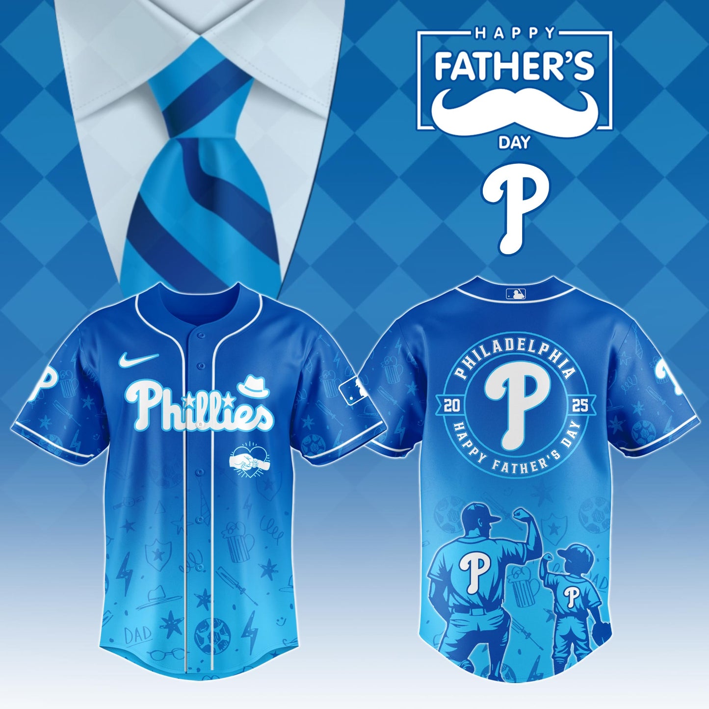 .Philadelphia Phillies Special Father's Day Limited Edition Jersey