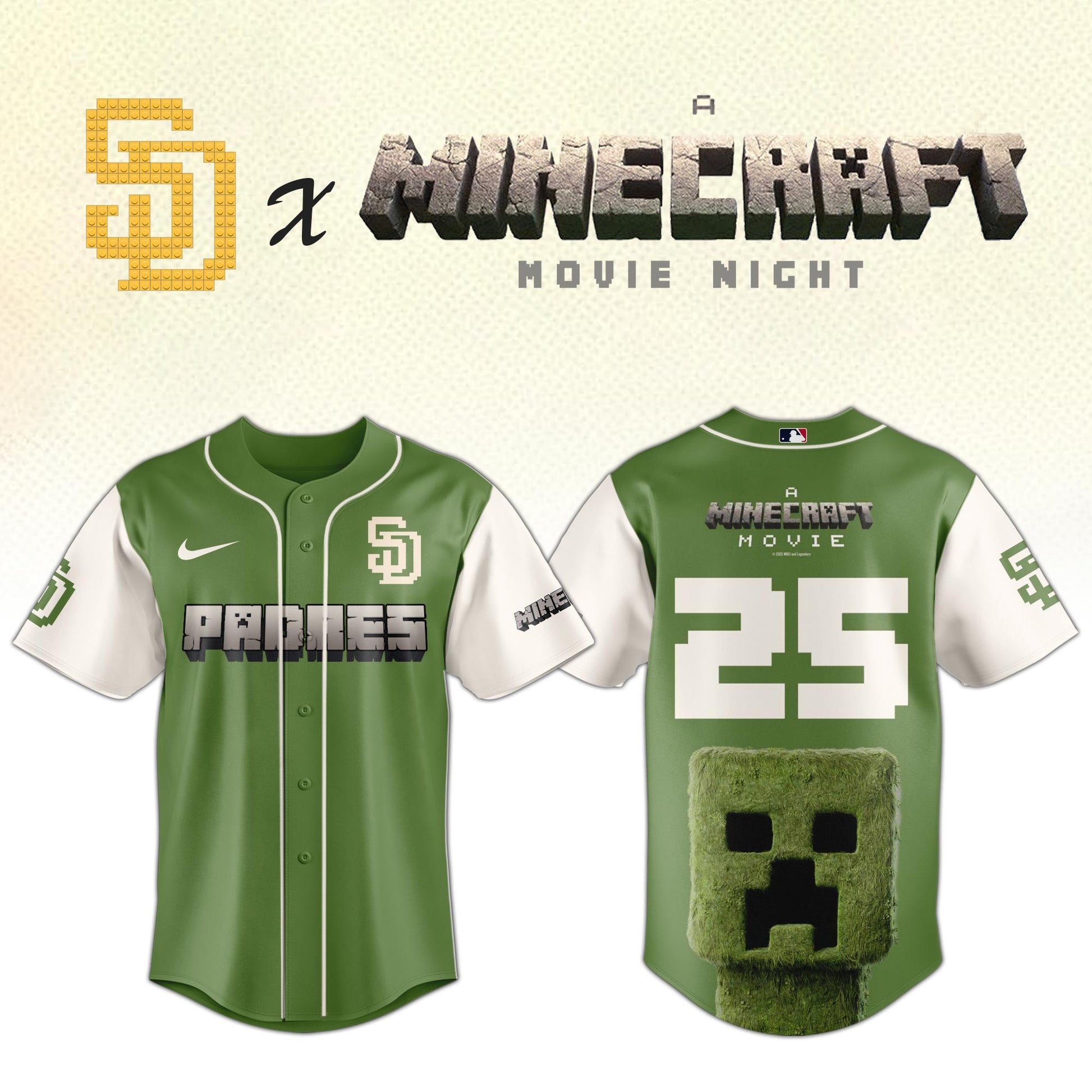 ,    San Diego Padres MLB x A MINECRAFT MOVIE Night Jersey Editions Limited