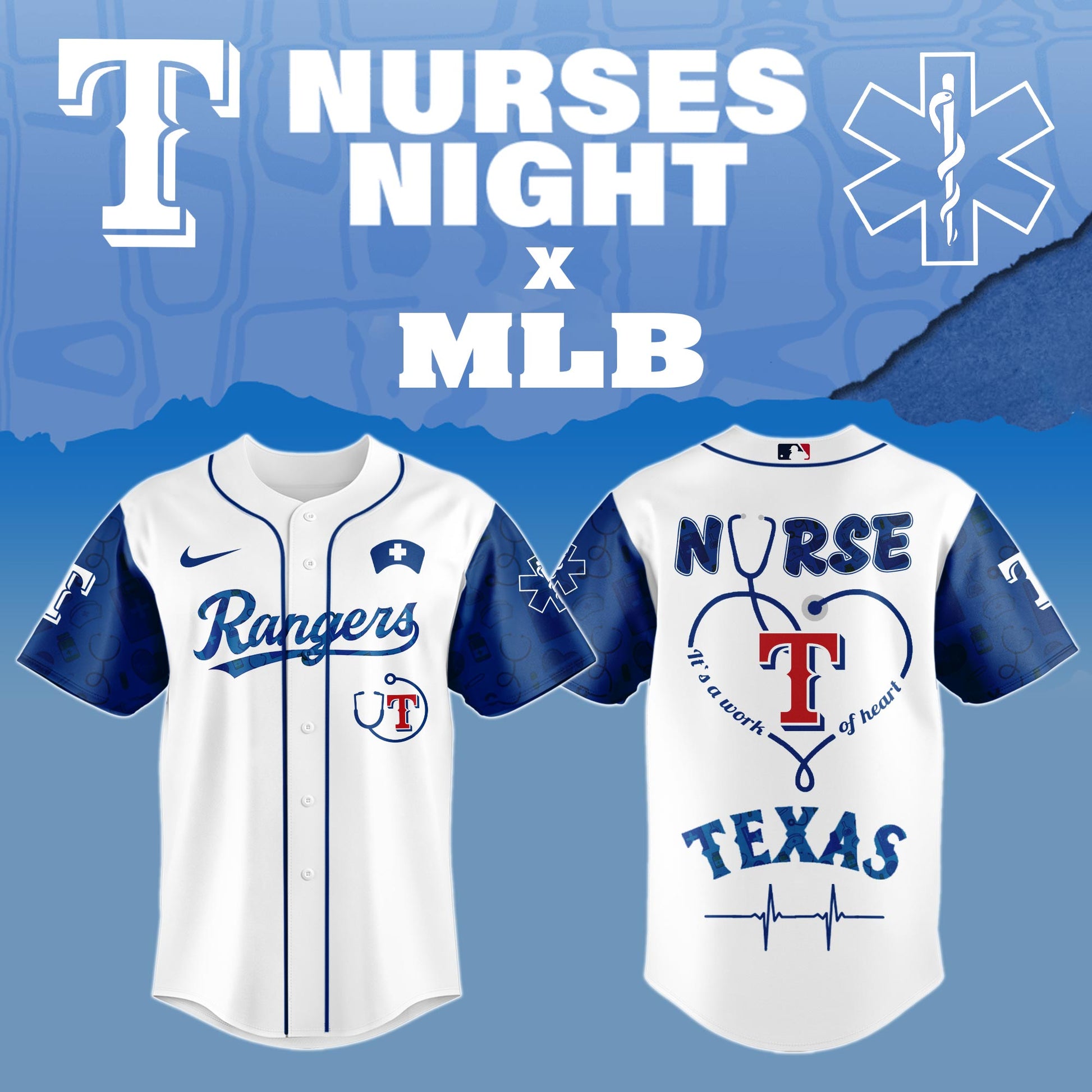 Texas Rangers Nurses Game Night Special Edition Jersey