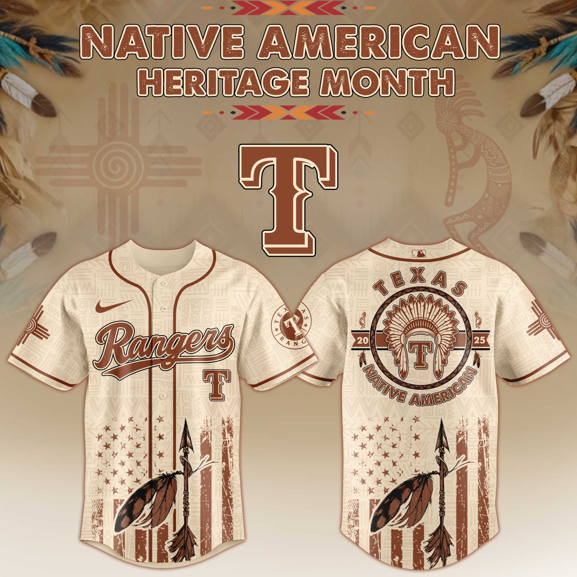 Texas Rangers x Native American Heritage Month Limited Edition Jersey 2025