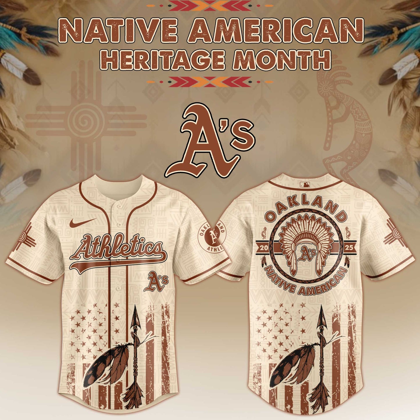 Oakland Athletics x Native American Heritage Month Limited Edition Jersey 2025