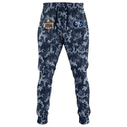 San Francisco 49ers Navy 250th Birthday Hoodie Limited Edions