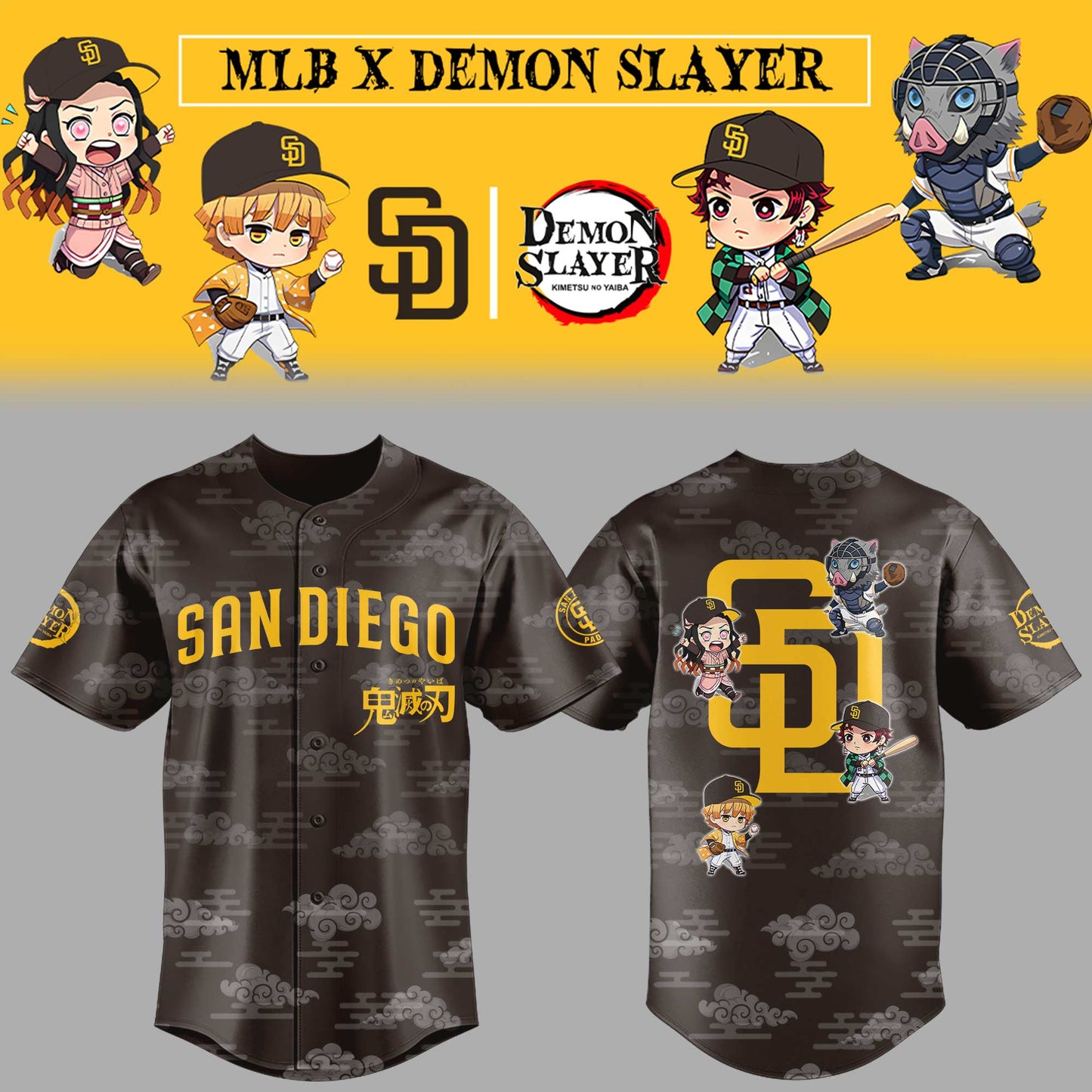Special Edition Padres x Demon Slayer 2025 Jersey Baseball