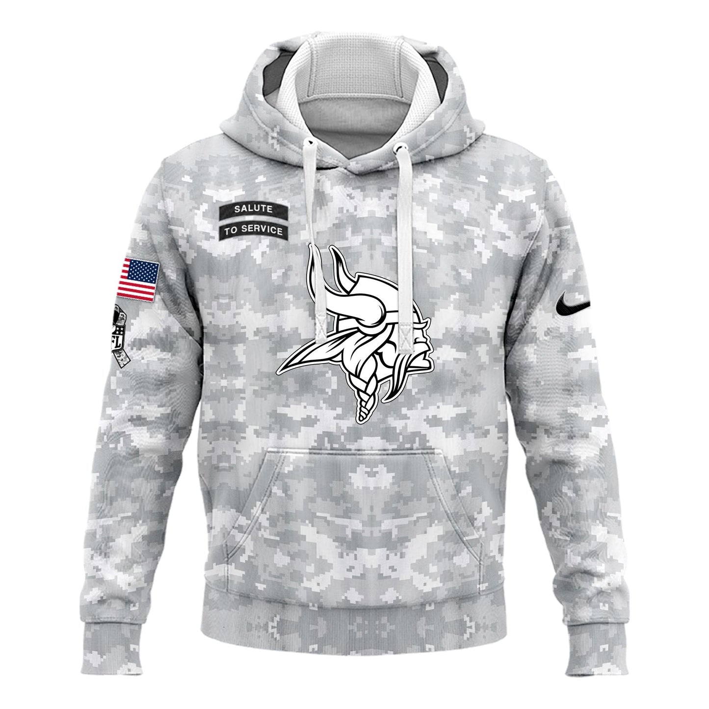 Premium Minnesota Vikings Merch - Minnesota Vikings  Veterans Day Hoodie Limited Edition - Gear Up For Game Day
