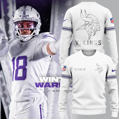 Premium Minnesota Vikings Merch - Minnesota Vikings Football 2025 Limited Edition “Winter Warrior” - “Winter Warrior” 2025 Sweatshirt - Gear Up For Game Day