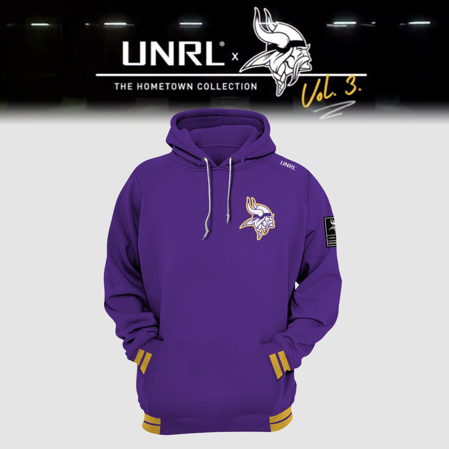 Premium Minnesota Vikings Merch - Minnesota Vikings Football 2025 Limited Edition “Winter Warrior” -  UNRL Vol 3 Hoodie - Gear Up For Game Day