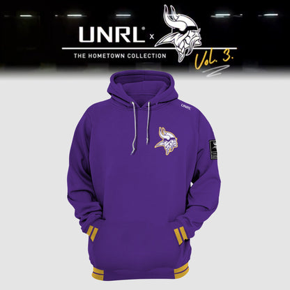 Premium Minnesota Vikings Merch - Minnesota Vikings Football 2025 Limited Edition “Winter Warrior” -  UNRL Vol 3 Hoodie - Gear Up For Game Day