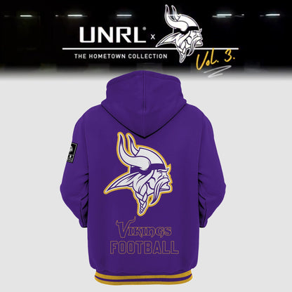 Premium Minnesota Vikings Merch - Minnesota Vikings Football 2025 Limited Edition “Winter Warrior” -  UNRL Vol 3 Hoodie - Gear Up For Game Day