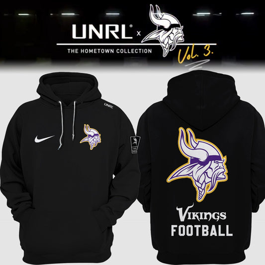 Premium Minnesota Vikings Merch - Minnesota Vikings Football 2025 Limited Edition “Winter Warrior” -  UNRL Vol 3 Hoodie - Gear Up For Game Day