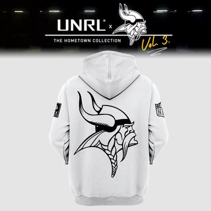 Premium Minnesota Vikings Merch - Minnesota Vikings Football 2025 Limited Edition “Winter Warrior” -  UNRL Vol 3 Hoodie - Gear Up For Game Day