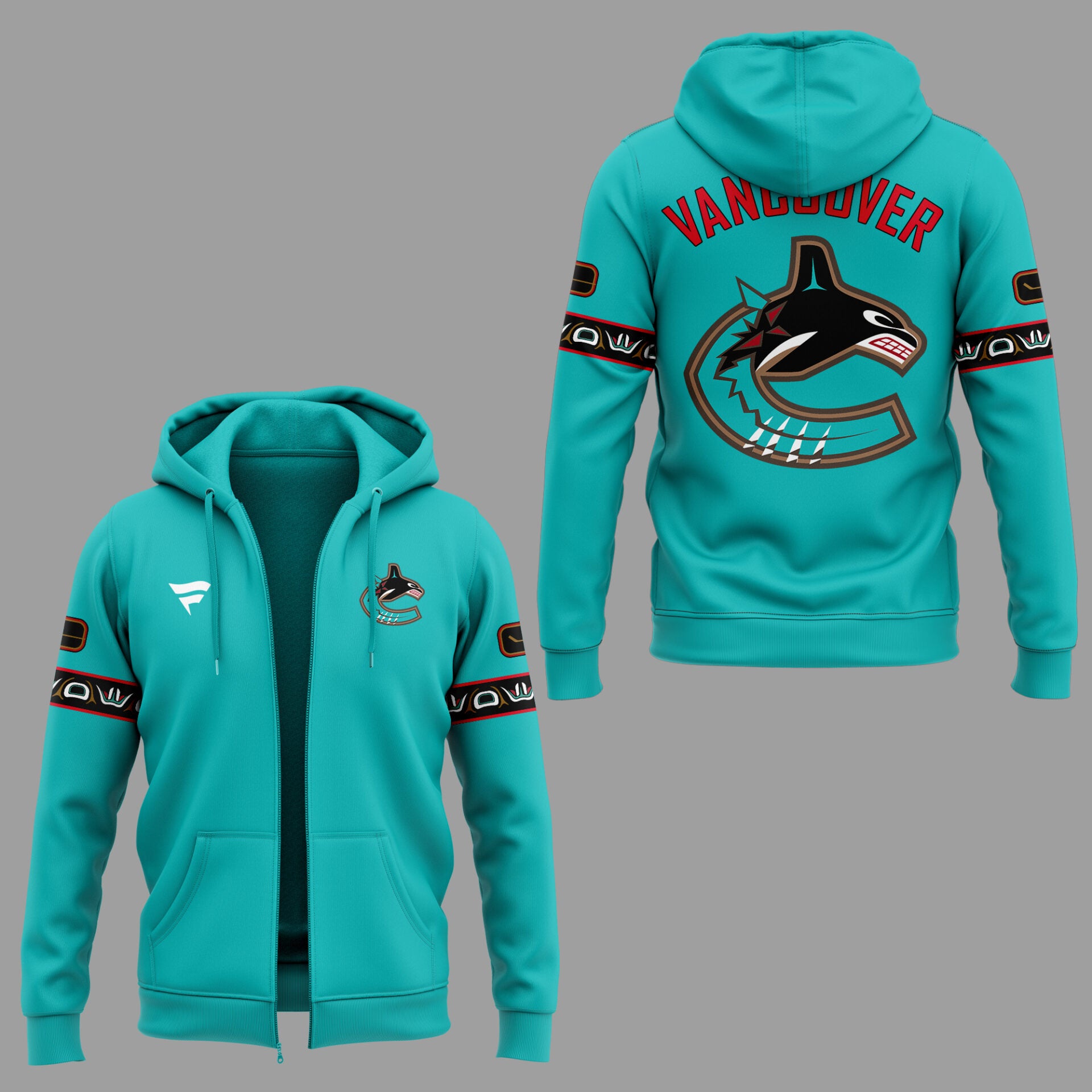 Special New Canucks x Grizzlies Zip Hoodie-ND03222514