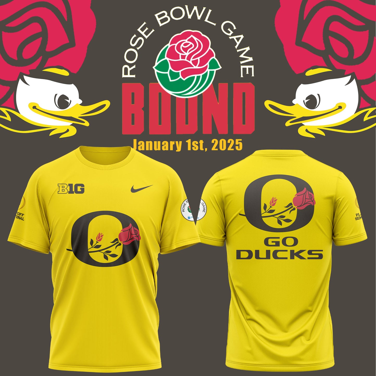 Oregon Ducks Rose Bowl Game 2025 T-Shirt