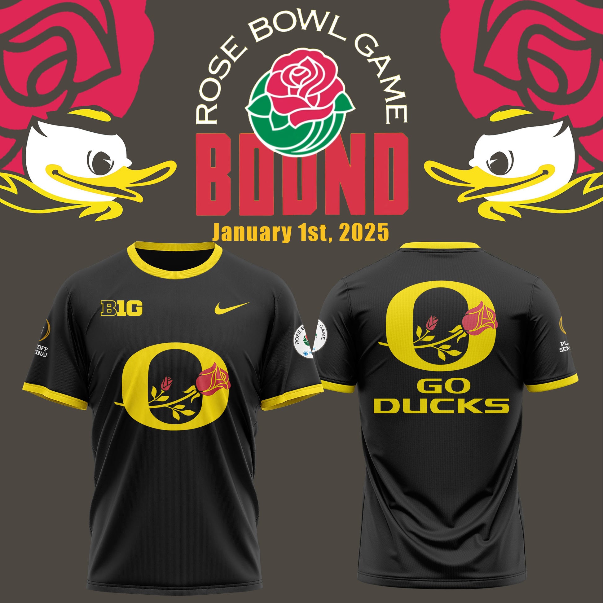 Oregon Ducks Rose Bowl Game 2024 T-Shirt