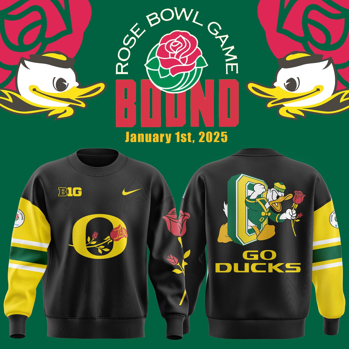 Oregon Ducks Rose Bowl Game 2025 Limited Sweatshirt