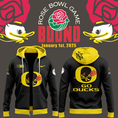 Oregon Ducks Rose Bowl Game 2024 Zip Hoodie