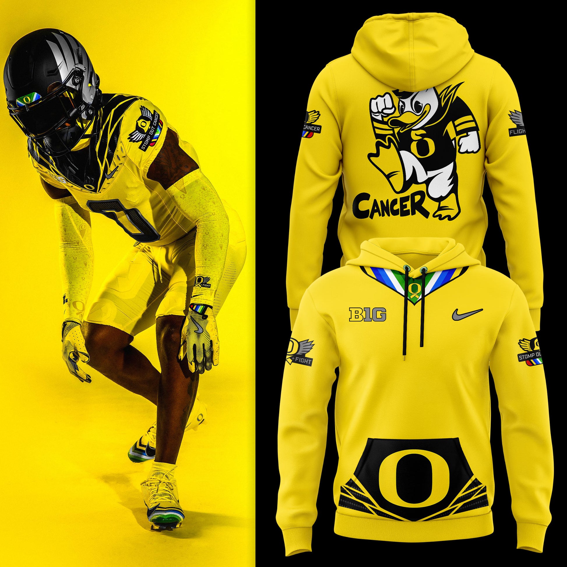 Oregon Ducks "Stomp Out Cancer" Heroes Hoodie