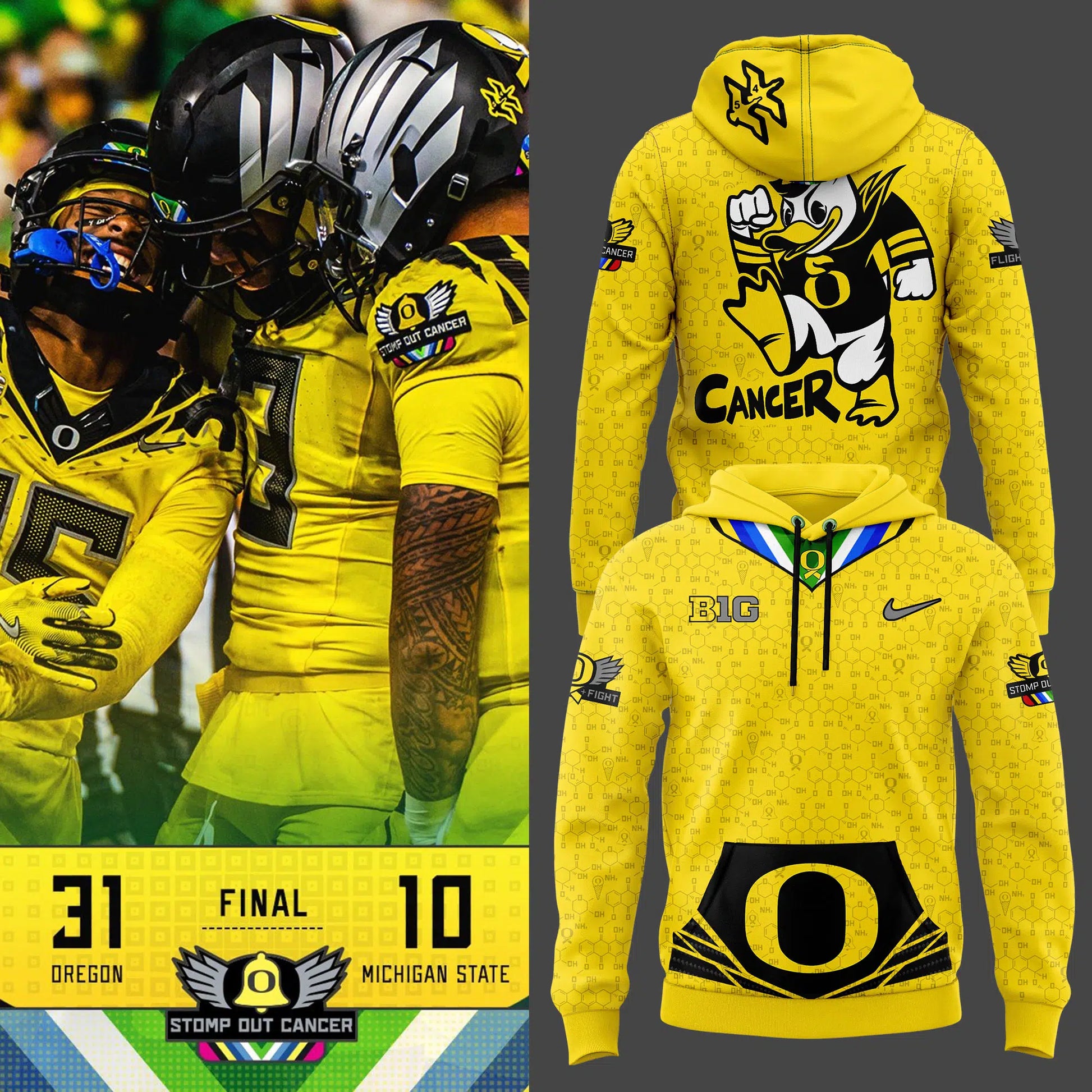 Oregon Ducks "Stomp Out Cancer" Limited Hoodie