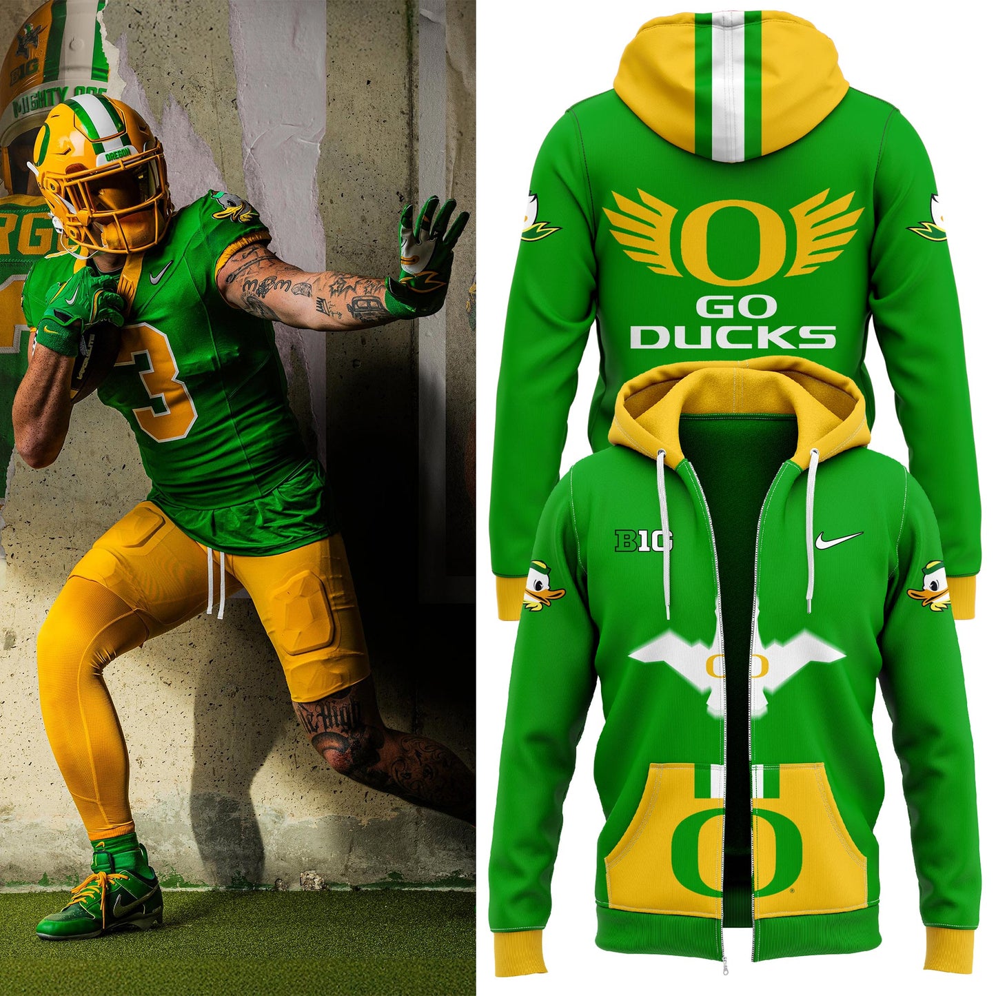Oregon Ducks "Gang Green" Zip Hoodie 2024