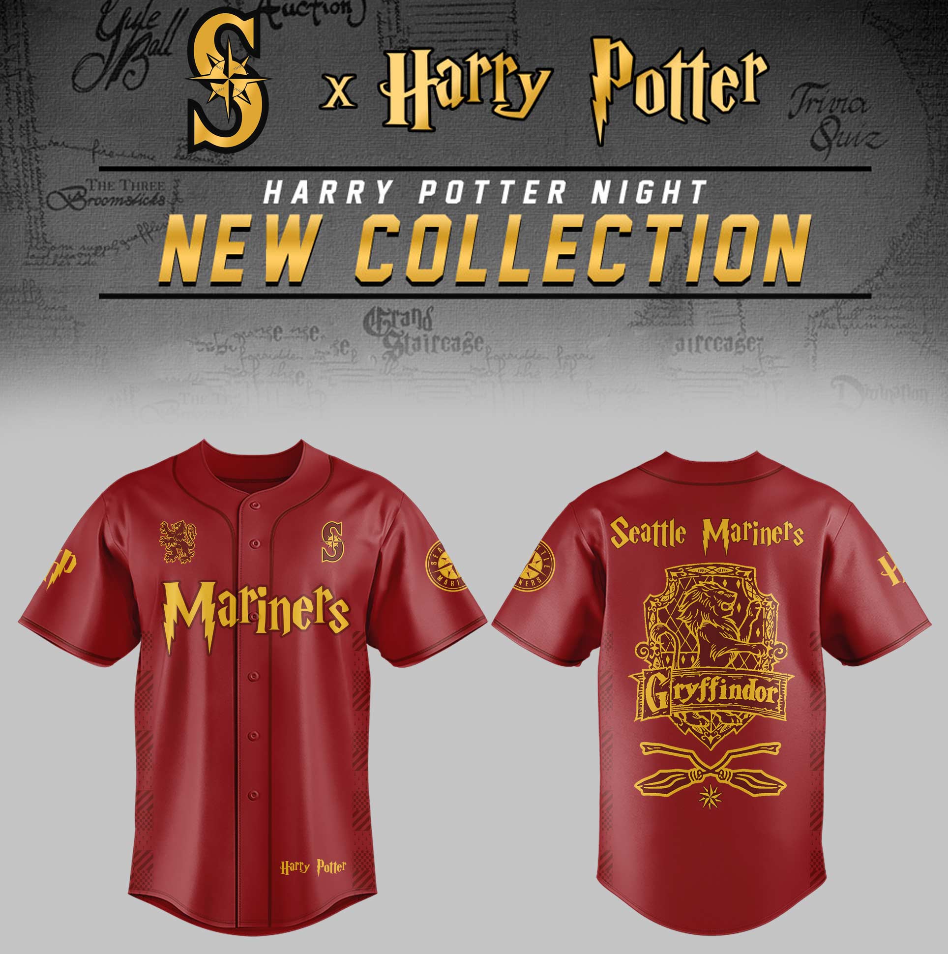 Seattle Mariners x Harry Potter Night Gryffindor House Jersey