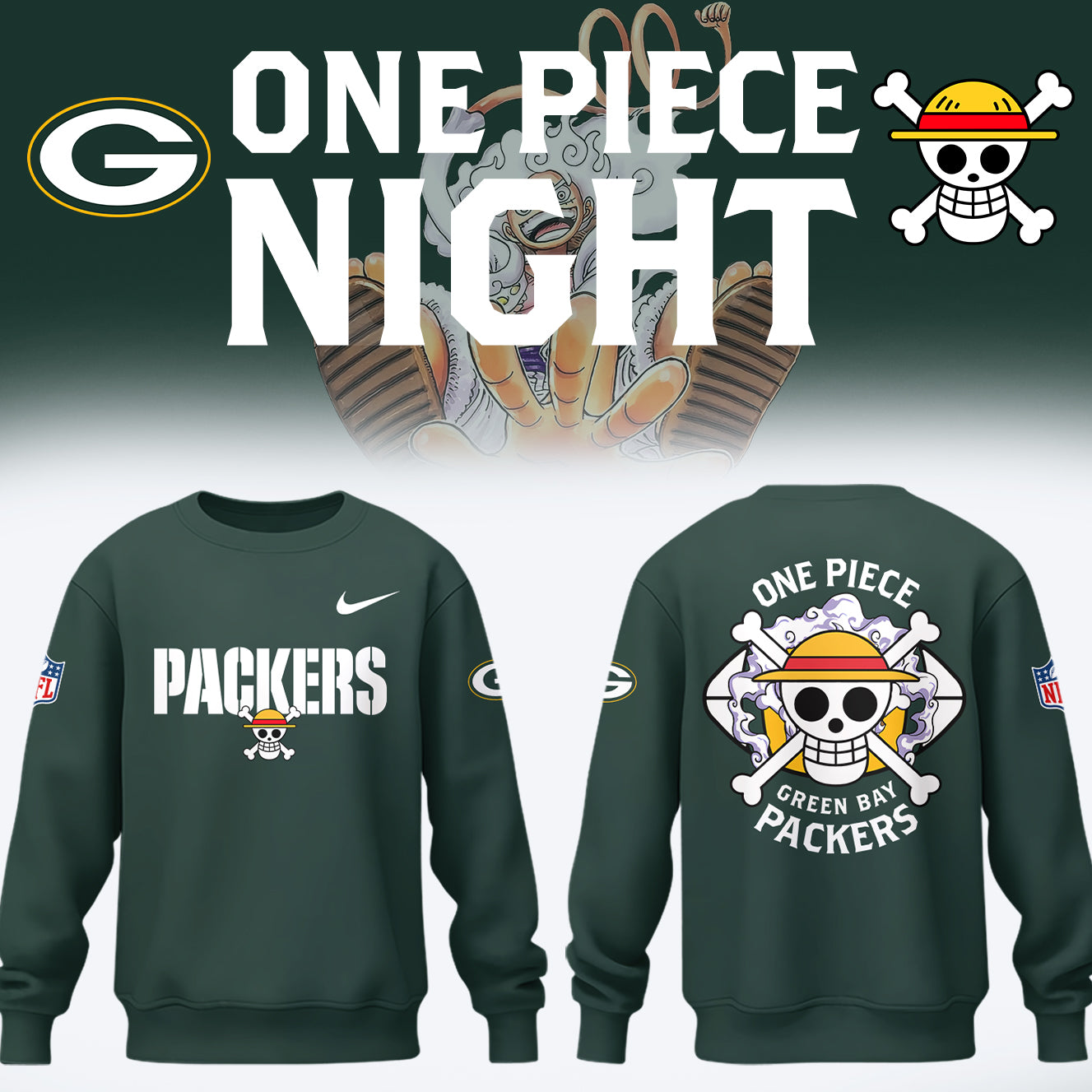 One Piece x Packers Limited Edition Sweatshirt