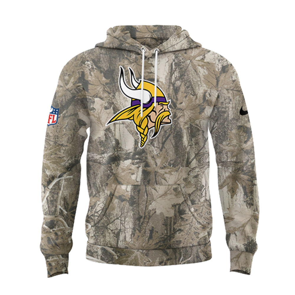 Premium Minnesota Vikings Merch - Limited Edition Salute to Service Realtree Hoodie - Gear Up For Game Day