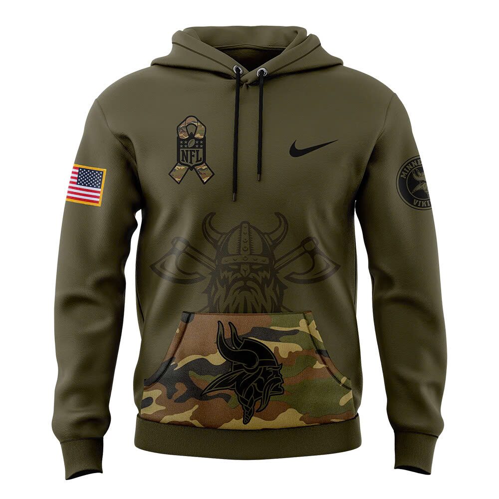 Premium Minnesota Vikings Merch - Limited Edition Salute to Service Hoodie - Gear Up For Game Day