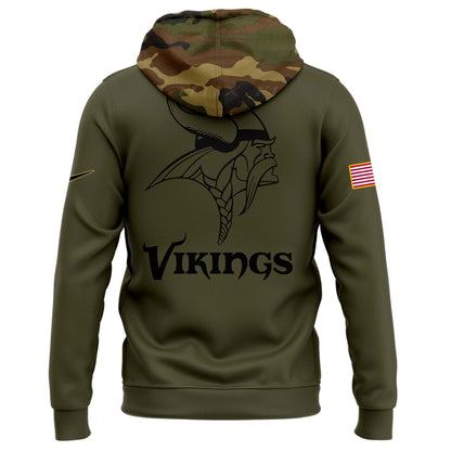 Premium Minnesota Vikings Merch - Limited Edition Salute to Service Hoodie - Gear Up For Game Day