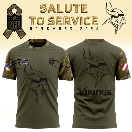 Premium Minnesota Vikings Merch - Limited Edition Salute to Service T-Shirt - Gear Up For Game Day