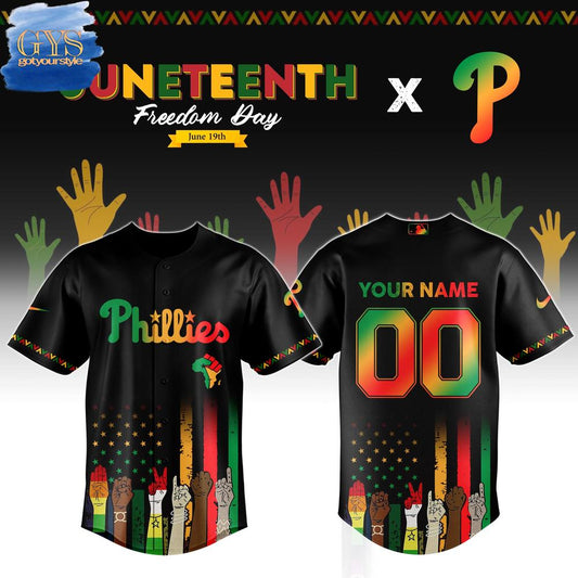 Philadelphia Phillies MLB x Juneteenth Freedom Day Baseball Jersey - Gotyourstyle