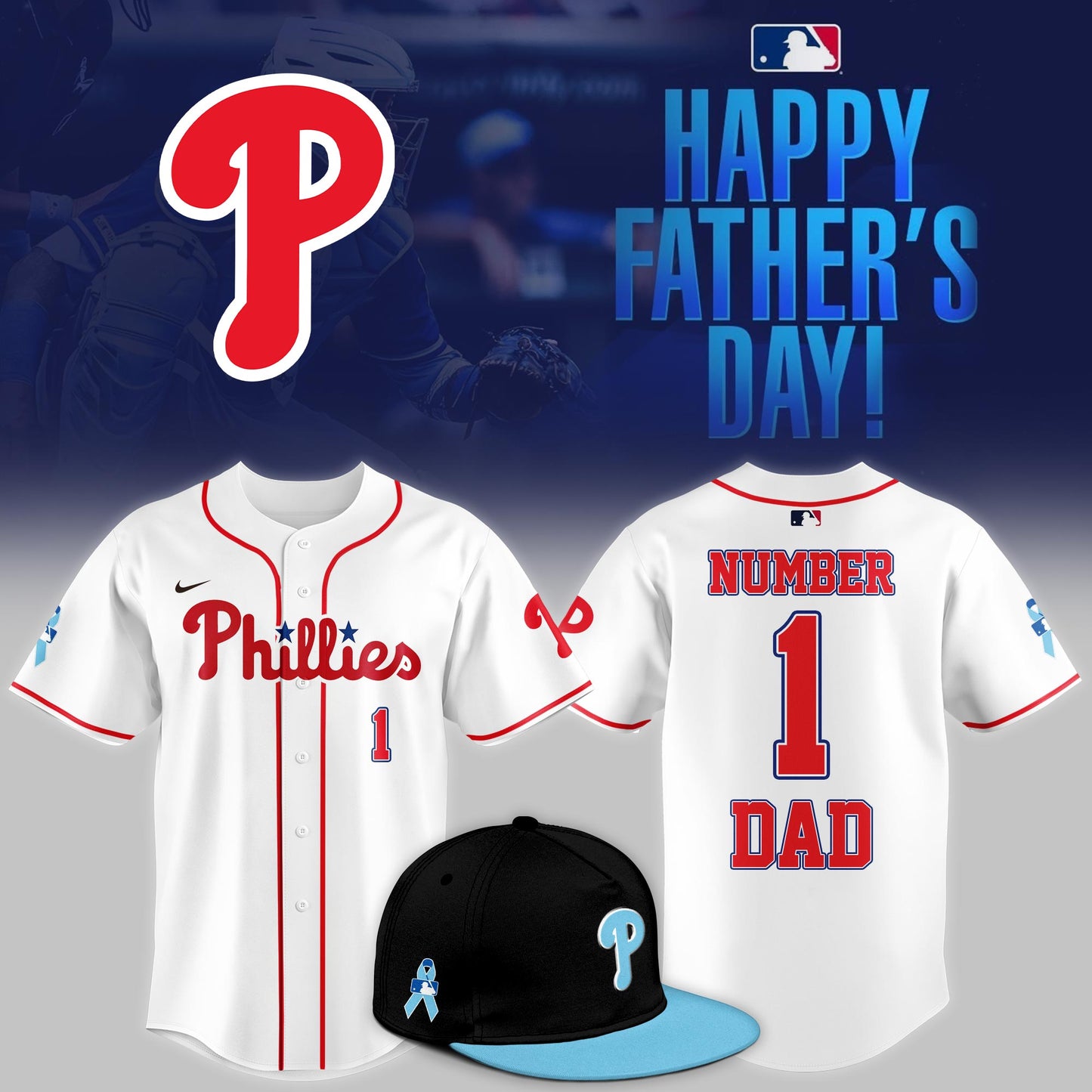 Philadelphia Phillies 2025 Fathers Day Number One Dad Limited Jersey