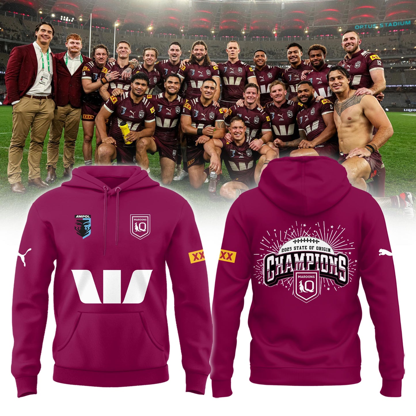 Queensland Maroons 2025 State Of Origin Champions Limited Hoodie
