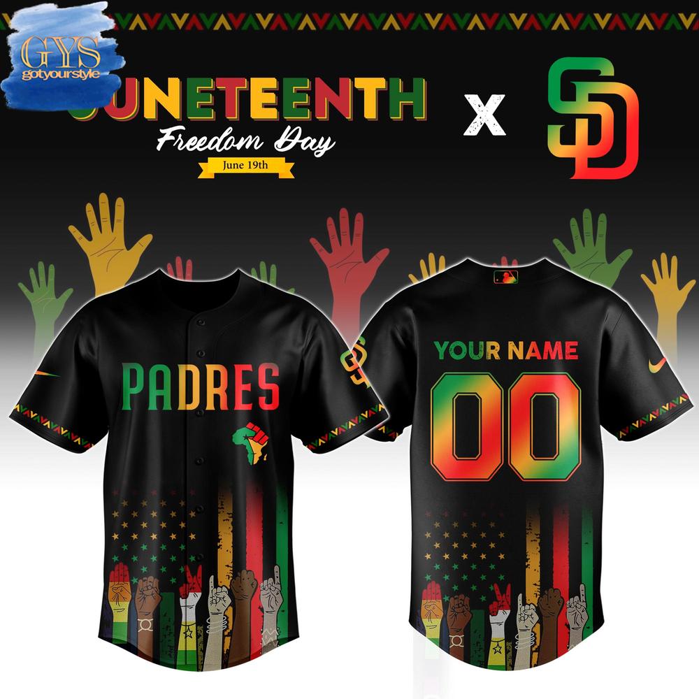 San Diego Padres MLB x Juneteenth Freedom Day Baseball Jersey - Gotyourstyle