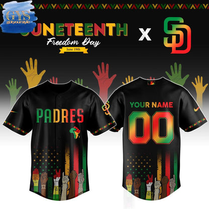 San Diego Padres MLB x Juneteenth Freedom Day Baseball Jersey - Gotyourstyle