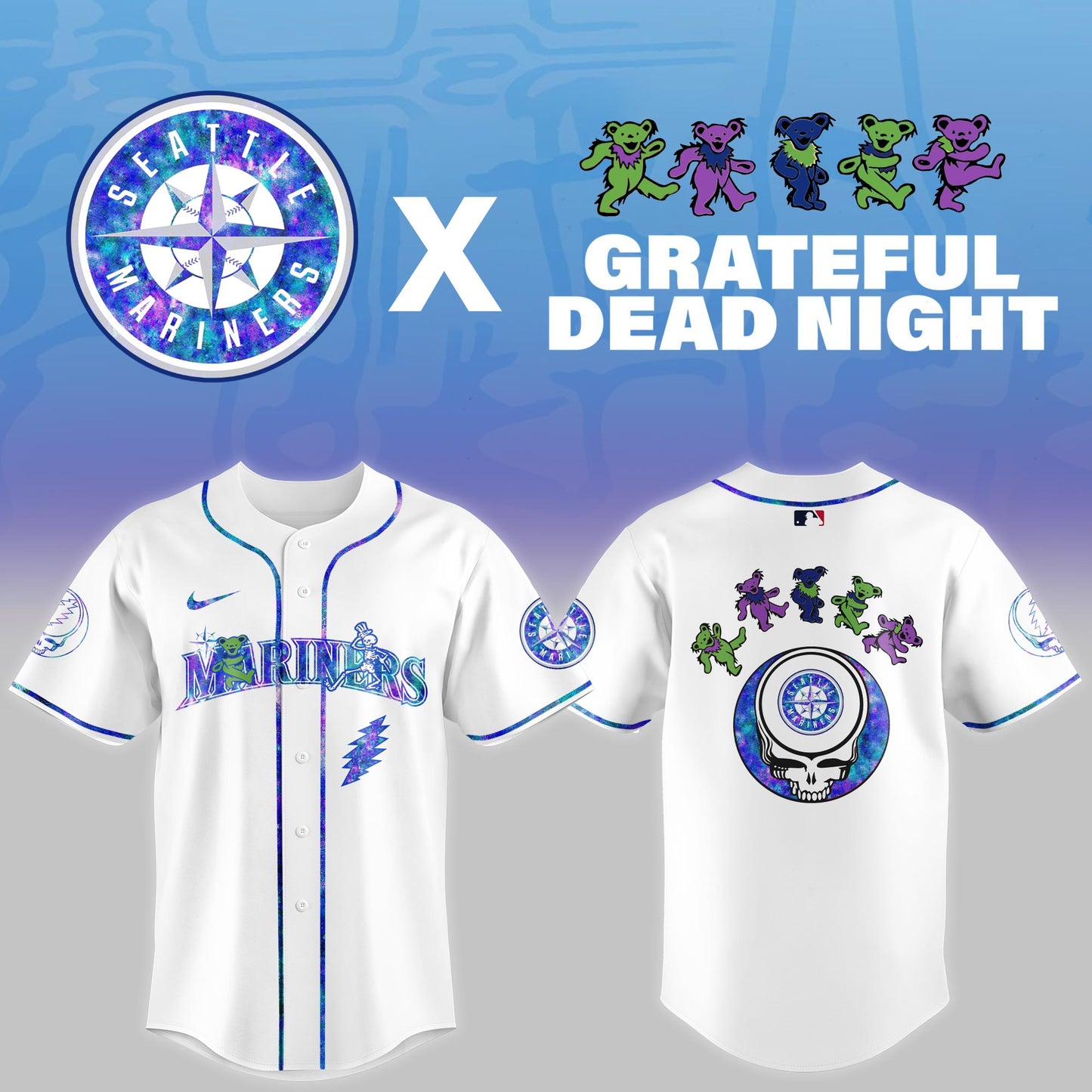 Seattle Mariners 2025 Grateful Dead Night Limited Jersey