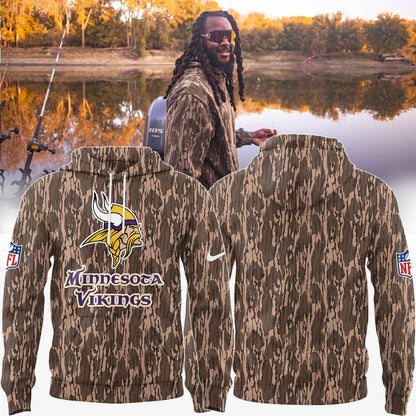 Premium Minnesota Vikings Merch - 2025 Limited Edition Camo Pattern Hoodie - Gear Up For Game Day