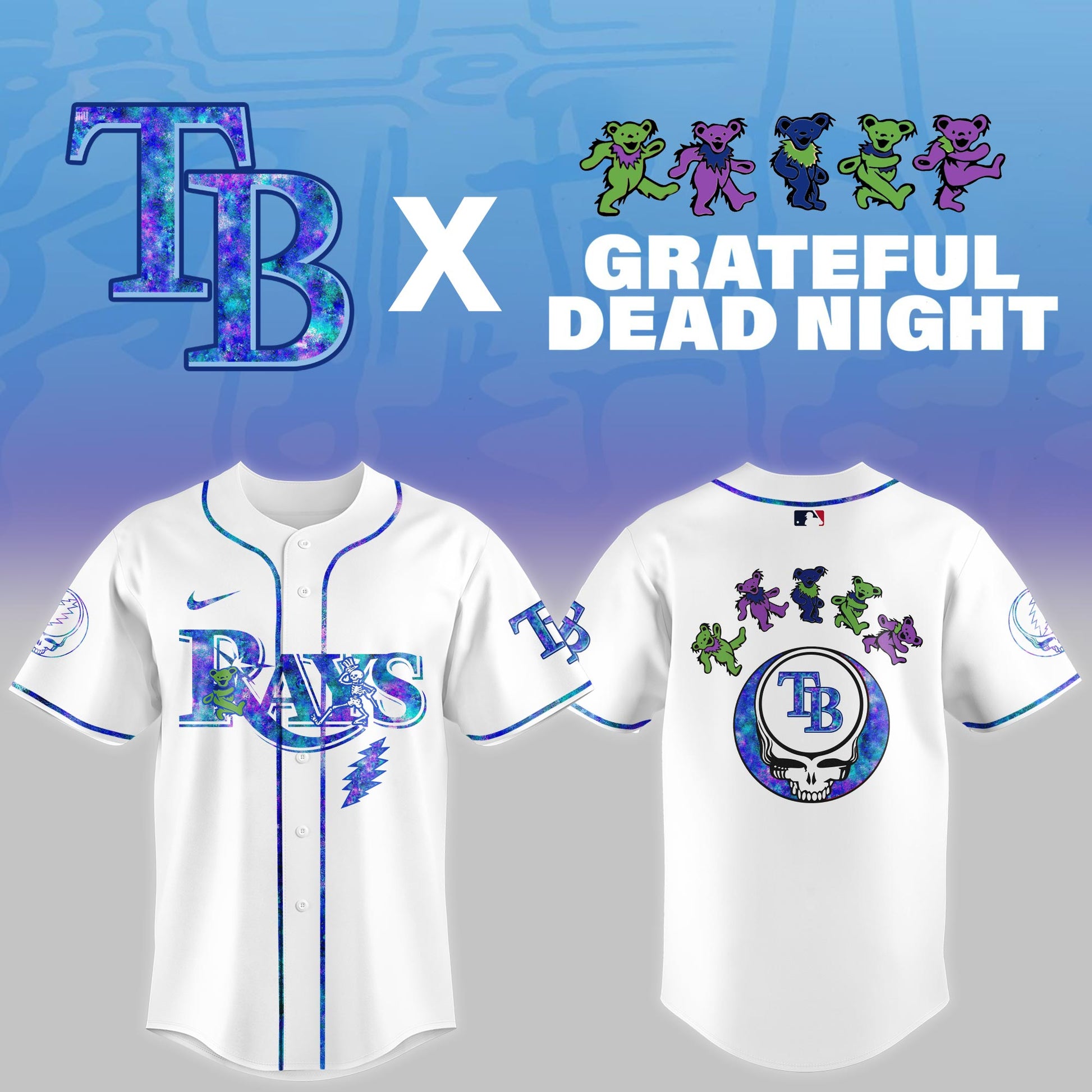 Tampa Bay Rays 2025 Grateful Dead Night Limited Jersey