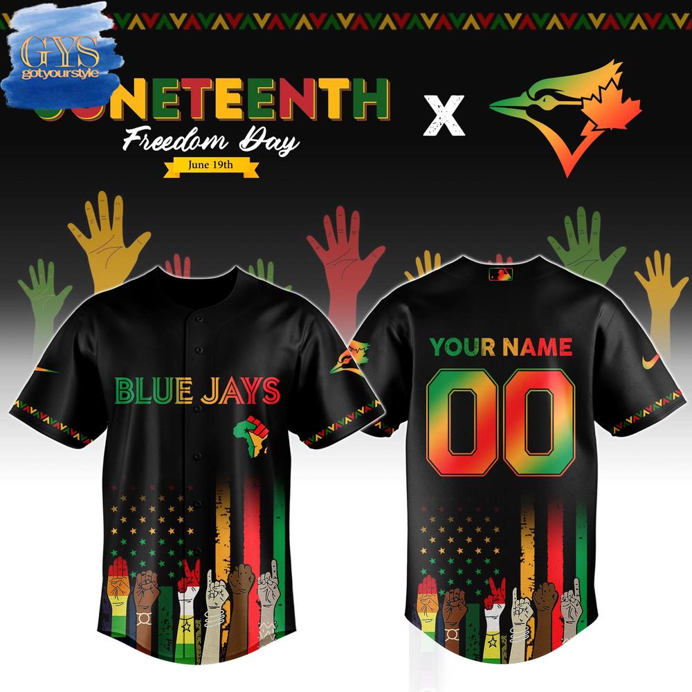 Toronto Blue Jays MLB x Juneteenth Freedom Day Baseball Jersey - Gotyourstyle