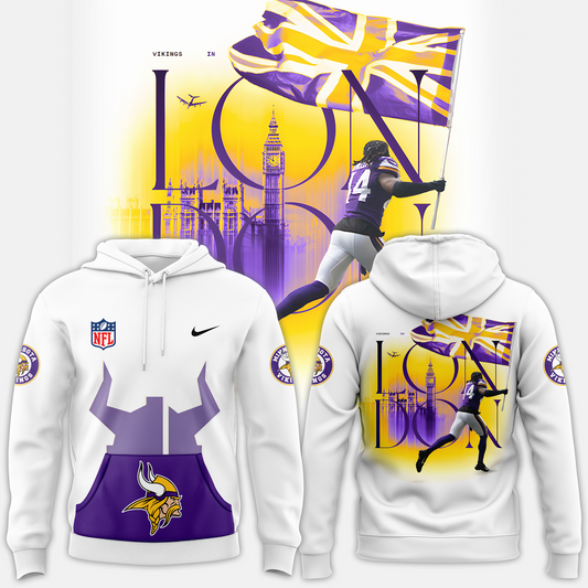 Premium Minnesota Vikings Merch - Minnesota Vikings 2025 London Hoodie. - Gear Up For Game Day