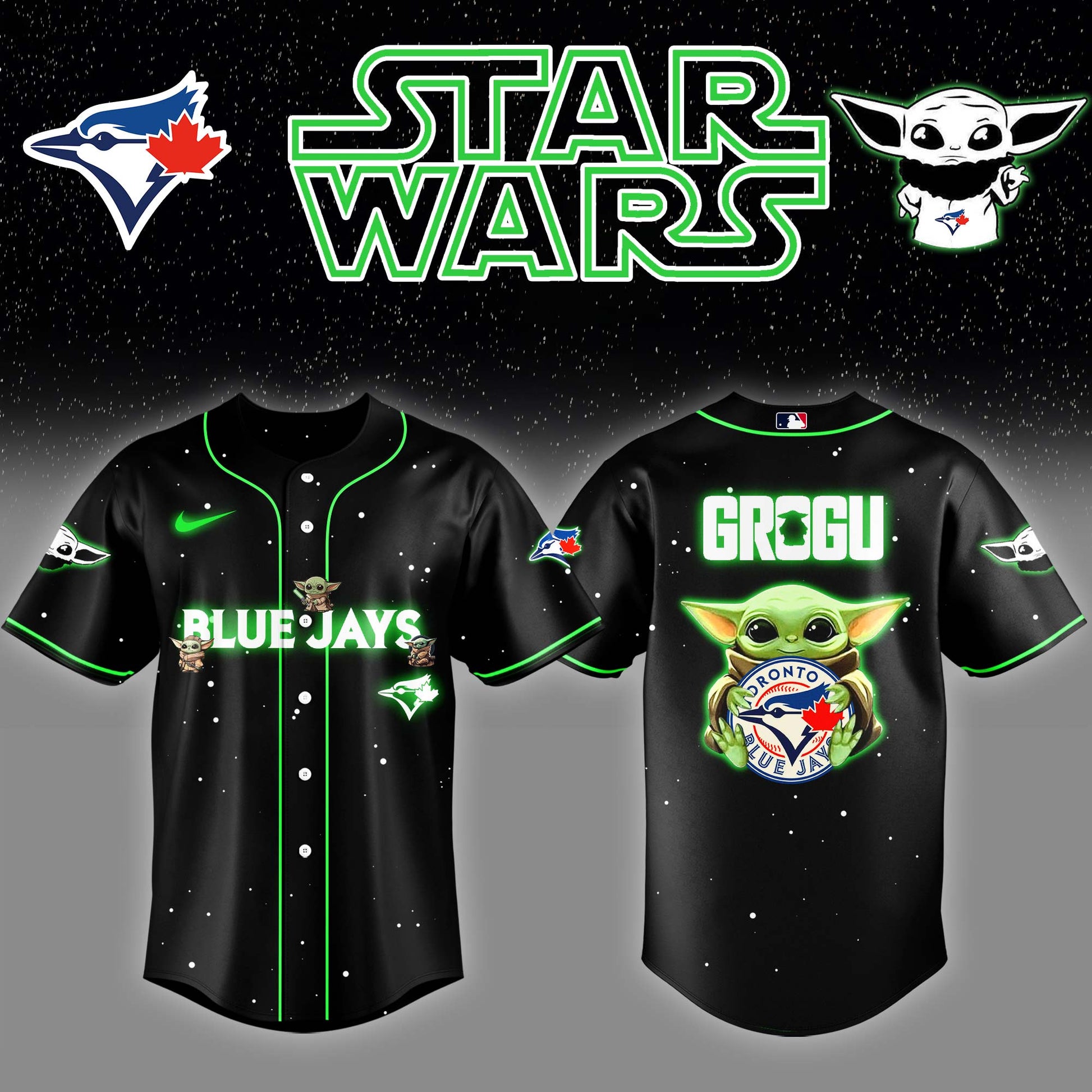 .Toronto Blue Jays x Stars Wars Grogu Night Baseball Jersey Editions Limited v3