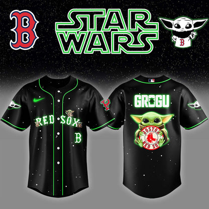 .Boston Red Sox x Stars Wars Grogu Night Baseball Jersey Editions Limited v3