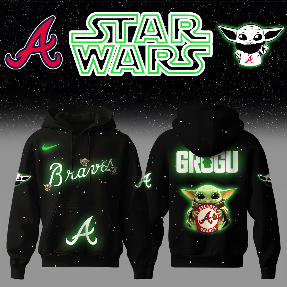 Atlanta Braves x Stars Wars Baby Yoda Game Night Hoodie Editions Limited