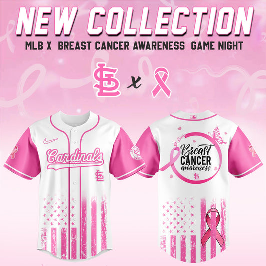 St.Louis Cardinals x  Breast Cancer Awareness Game Night Jersey Editons Limited v2
