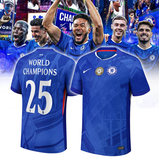 Chelsea Cup Home Match Shirt 2025-26 with World Champions 25