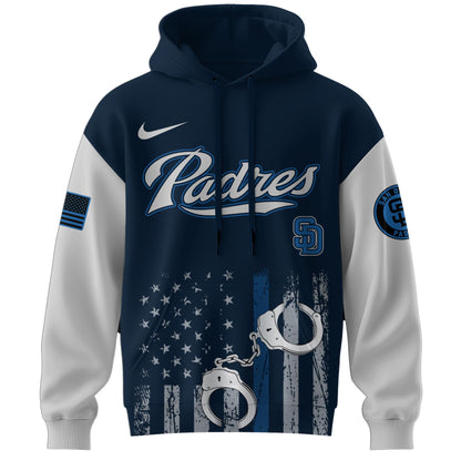 .  San Diego Padres MLB x Law Enforcement Appreciation Day Hoodie Limited