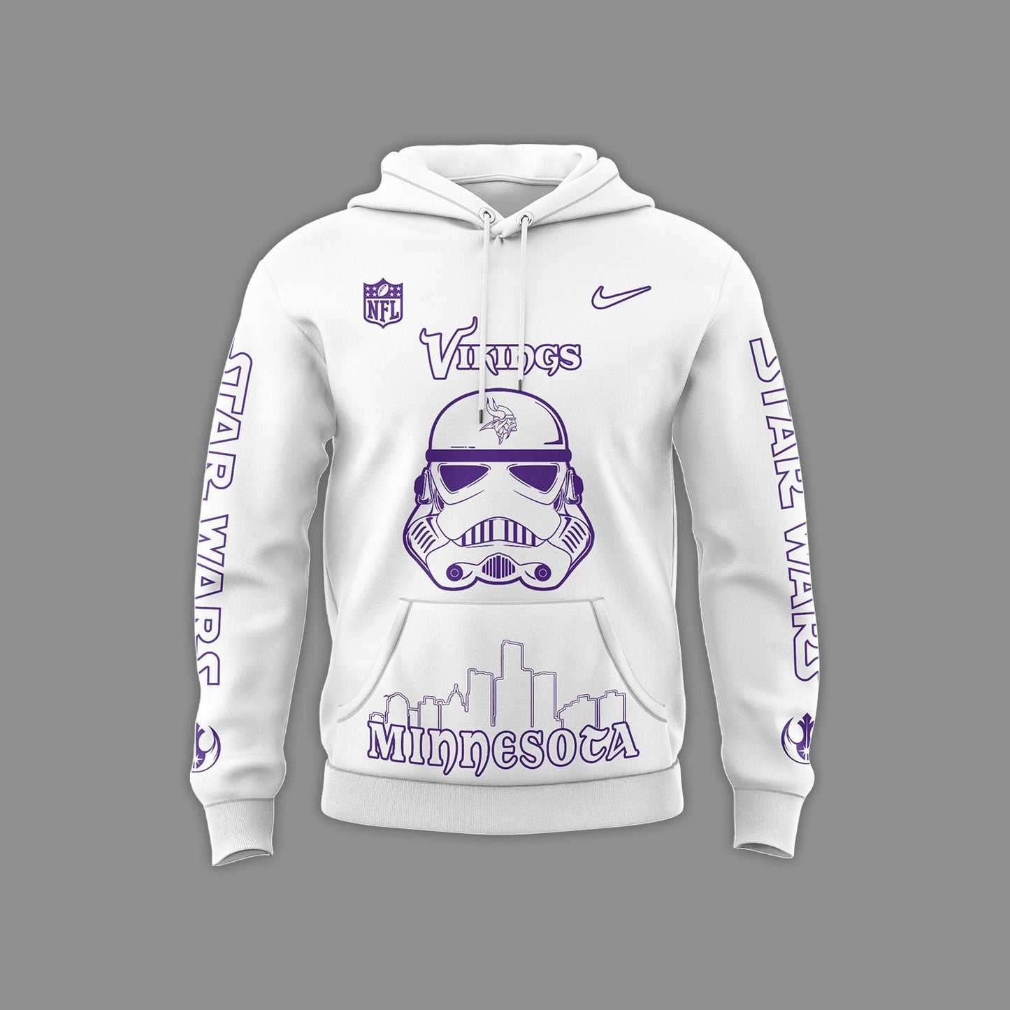 Premium Minnesota Vikings Merch - Limited Edition Minnesota Viking x Storm Trooper Hoodie 2025 - Gear Up For Game Day
