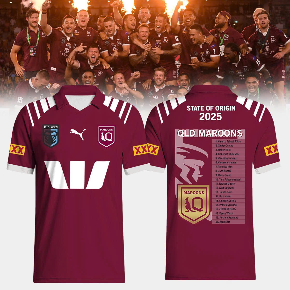 Queensland Maroons Jersey 2025 Champion