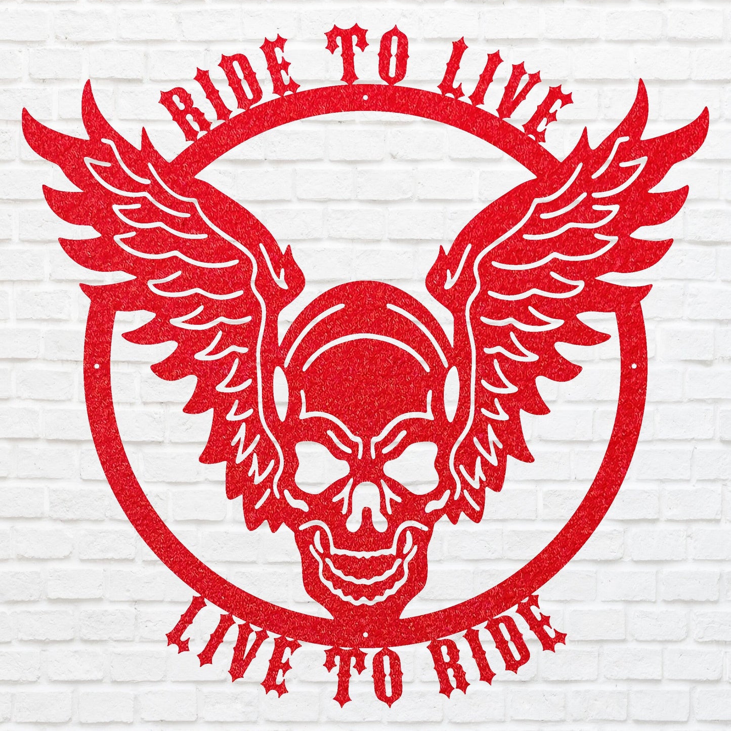 Live to Ride, Ride to Live, Skull Metal Wall Art, Biker Skull Wall Decor, Bike Lover Wall Art, Boy Room Decor, Garage Decor